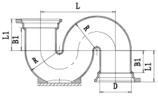 B型帶門S型存水彎結構圖