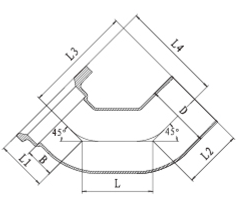 A型雙45度彎頭結(jié)構(gòu)圖