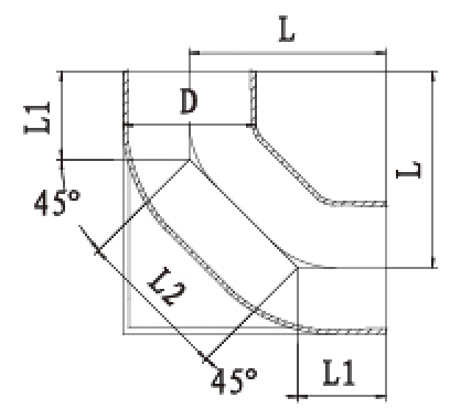 W型雙45度鴨腳支撐彎頭結構圖